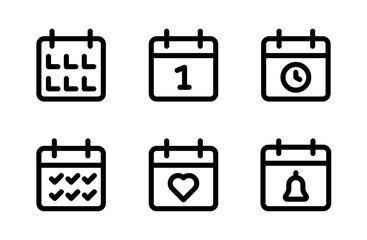 Modern Time Icon Set for Schedule and Clock Design Projects, Minimal Watch Illustration Collection for Productivity and Deadline Concepts