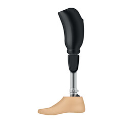 Prosthetic leg design for individuals with amputated limbs created as a vector graphic illustration