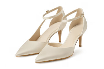 Pair of elegant white high heels for women