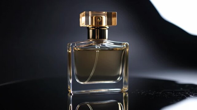 Perfume Bottle Elegance Luxury Fragrance Still Life on Dark Background