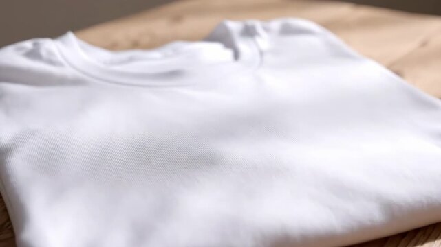 White T-Shirt Mockup, Folded Apparel, Blank Clothing Template