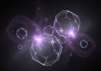 Luminous Geometric Structures Floating in a Cosmic Violet Nebula