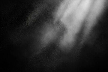 Dark black white gray grainy gradient background abstract monochrome noise texture backdrop wide banner size