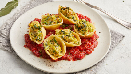 Conchiglioni Bake with Leek