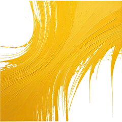 Thick brushstrokes of yellow paint against a black background