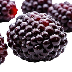 Luscious dark purple ripe berries, textured surface with dewdrops