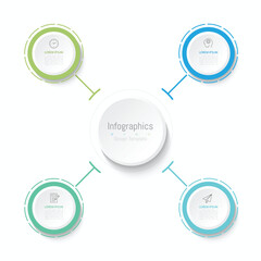Infographic 4 options design elements for your business data. Vector Illustration.