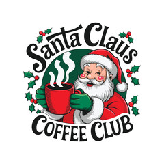 Santa claus coffee club t shirt design