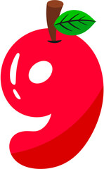 Apple Number 9 Letter