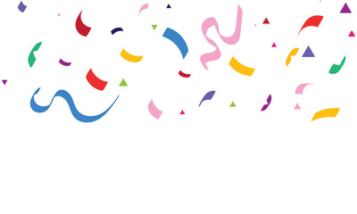 Confetti streamers celebration background. confetti for birthday or celebration invitation design.