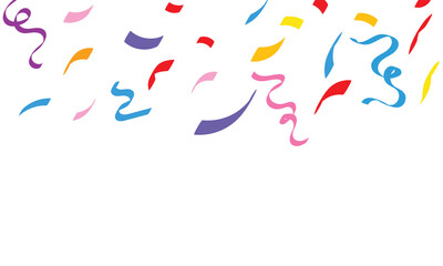 Confetti streamers celebration background. confetti for birthday or celebration invitation design. 