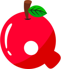 Apple Alphabet Q Letter