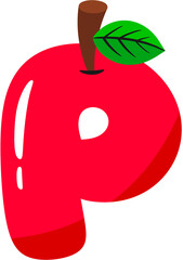 Apple Alphabet P Letter