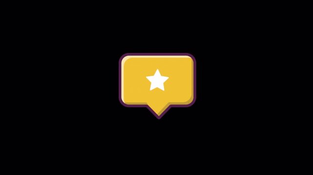 Star Symbol Pop-up. Social Media Notification Icon Concept Animation Video - Transparent