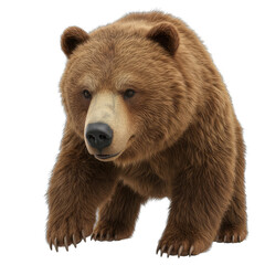 Fototapeta premium A Realistic Brown Bear Standing Outdoors in Natural Lighting With Detailed Fur Texture and a Neutral Expression