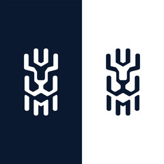 Abstract Geometric Lion Head Icon
