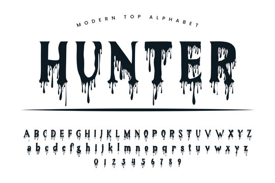 Blood Hunter stylish Font and Alphabet abcd font vector design