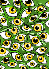 illustration of multiple eyes background