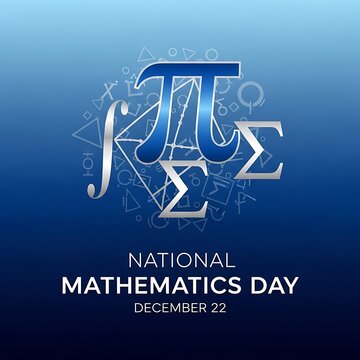 National mathematics day celebration with mathematical symbols