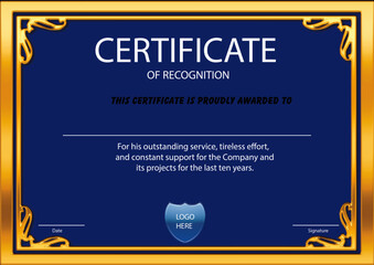 Employee Month Certificate Template Vector Image 
