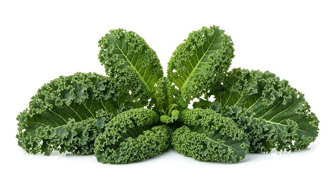 Fresh Curly Kale Superfood Ready for Healthy Eating Raw Vegetable Greens Isolated on White Backdrop Nutrition and Dieting Concepts for Wellness and Fitness - Powered by Adobe