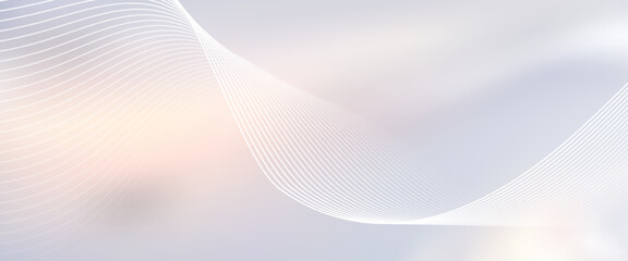 Bright abstract wave background with smooth fluid gradients and white curved stripes. Perfect for minimalistic design, technology themes, and digital interfaces.