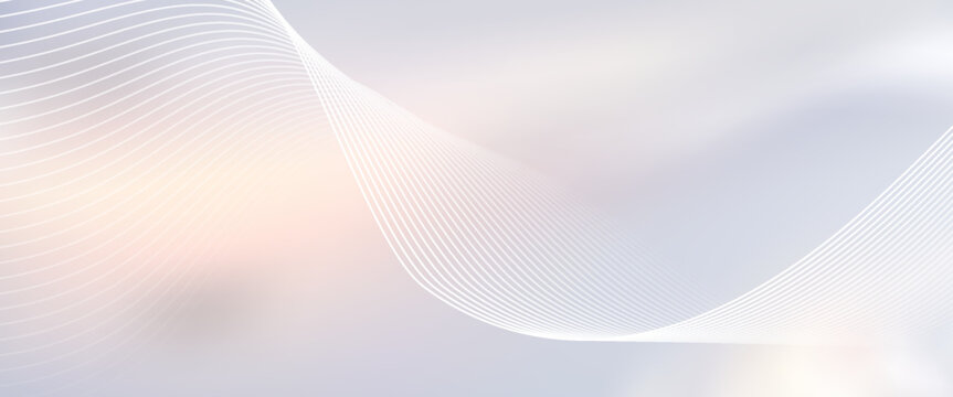 Bright abstract wave background with smooth fluid gradients and white curved stripes. Perfect for minimalistic design, technology themes, and digital interfaces.