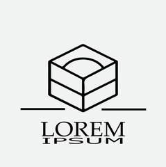 Modern abstract cube logo design with elegant typography for business branding