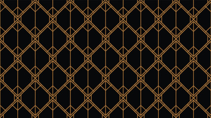 Naklejka premium Black and gold geometric art deco pattern background