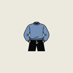 vector illustration of a t shirt and pant
