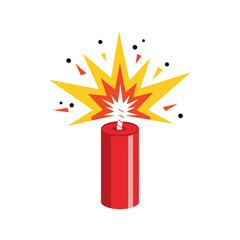Illustration of a red dynamite stick with a lit fuse and explosion.