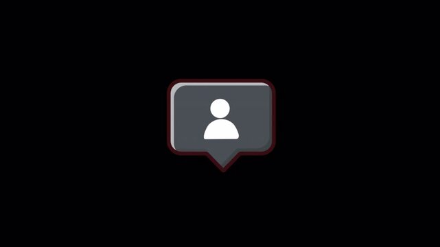 Follow Symbol Pop-up. Social Media Notification Icon Concept Animation Video - Transparent