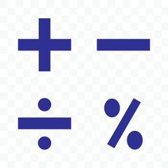 Obraz premium Calculations and mathematical operations on circles. set of mathematical symbols. math icon. vector illustration
