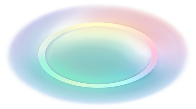Holographic Gradient Circle transparent Background - Powered by Adobe