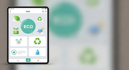 Mobile interface concept for a green and eco-conscious lifestyle app idea