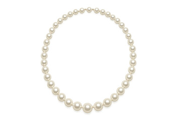Fototapeta premium String of white pearls necklace on transparent background