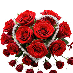 Roses and heart shape