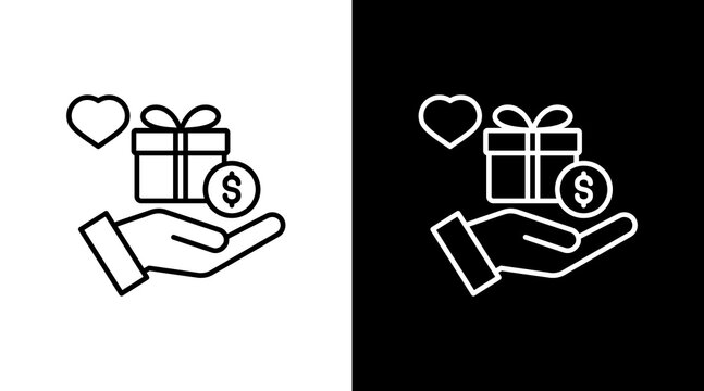 Philanthropy  White Icon Set Design