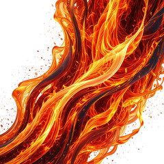 Fiery abstract illustration with swirling bright orange and red flames