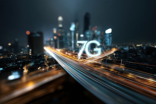 concept of future technology 7G network wireless systems and internet of things