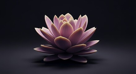 Elegant lotus blossom radiating peace and serenity, perfect for spa branding, wellness retreats, or mindful meditation promotion, a calming floral design