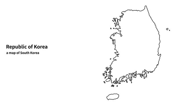대한민국 지도 틀 벡터 | South Korea Blank Map Outline Vector