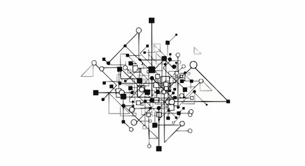 Abstract network connection lines and dots on white background.