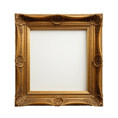 Ornate, gilded picture frame with detailed floral corner embellishments