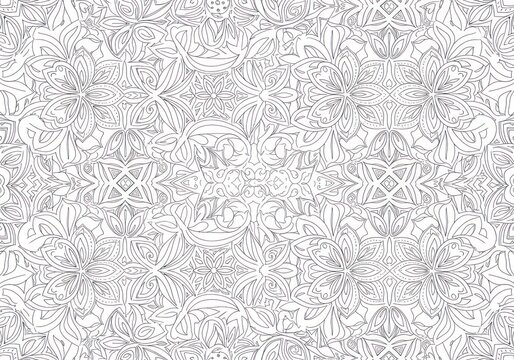 Intricate floral pattern ornamental design repeating decorative elements