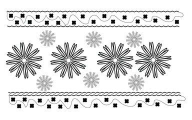 set of vector floral elements On white background