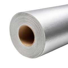 Silver roll with cardboard core, layered material, shiny surface