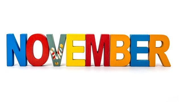 Colorful November Text Art - A Vibrant Celebration of the Month.