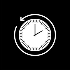 Past time icon isolated on black background