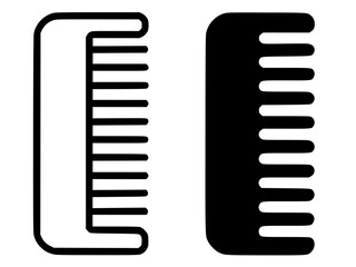 Minimalist icon, comb vector, black and white, outline and silhouette